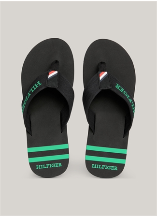 Tommy Hilfiger Siyah Erkek Plaj Terliği SPORTY HILFIGER BEACH SANDAL_3