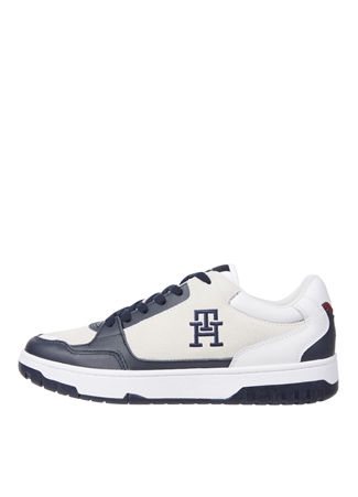 Tommy Hilfiger Beyaz Erkek Deri Sneaker TH BASKET STREET SUEDE MIX