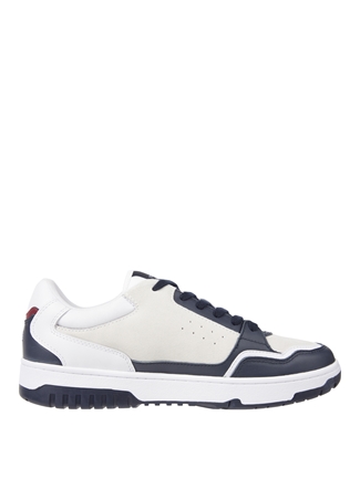 Tommy Hilfiger Beyaz Erkek Deri Sneaker TH BASKET STREET SUEDE MIX_1