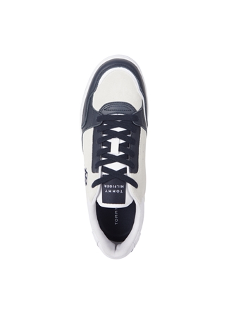 Tommy Hilfiger Beyaz Erkek Deri Sneaker TH BASKET STREET SUEDE MIX_2