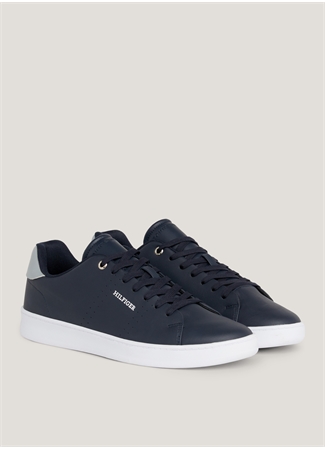 Tommy Hilfiger Lacivert Erkek Sneaker COURT CUP LTH PERF DETAIL_2