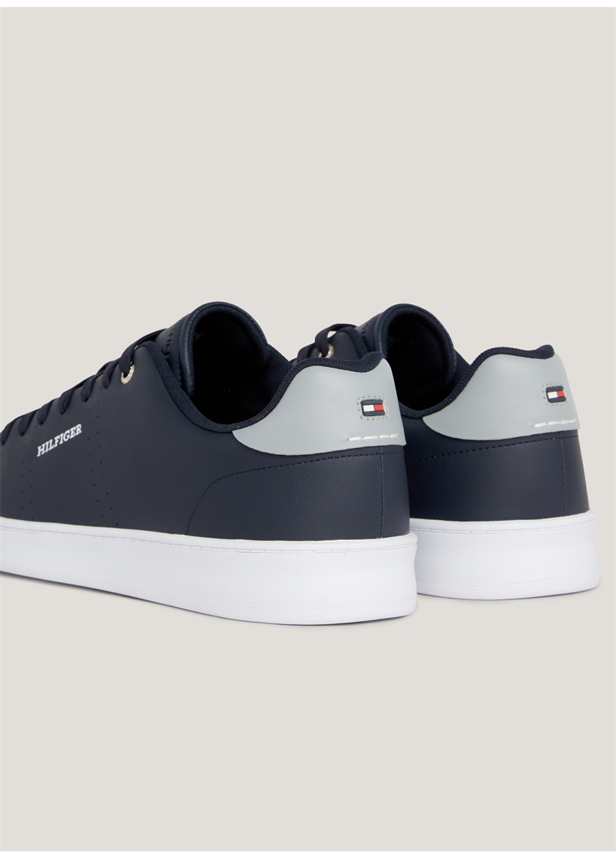 Tommy Hilfiger Lacivert Erkek Sneaker COURT CUP LTH PERF DETAIL_4