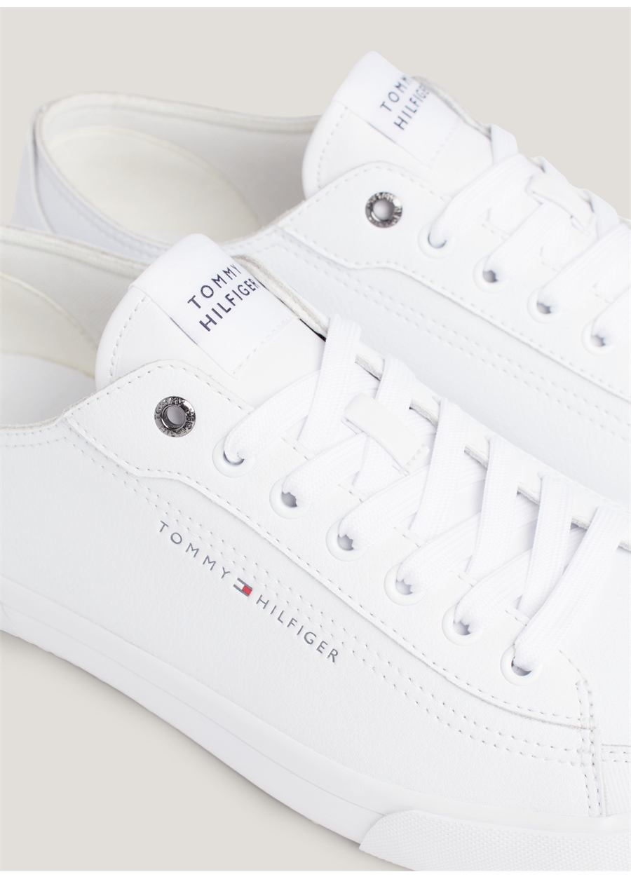 Tommy Hilfiger Beyaz Erkek Sneaker CORPORATE VULC LEATHER_4