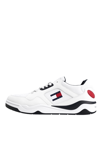 Tommy Hilfiger Beyaz Erkek Deri Sneaker TJM LOGO EXECUTION BASKET