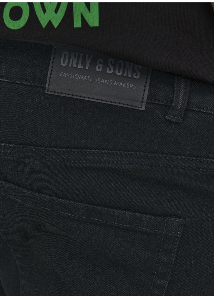 Only & Sons Yüksek Bel Dar Siyah Erkek Denim Pantolon ONSWARP SKINNY BLKD 7988 BJ DNM VD_1