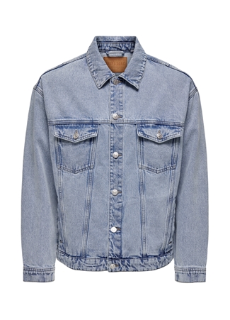 Only & Sons Mavi Erkek Denim Ceket ONSRICK LIGHT BLEACHED 6723 DENIM J