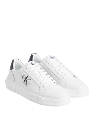 Calvin Klein Beyaz - Siyah Erkek Deri Sneaker CHUNKY CUPSOLE MONO LTH_1