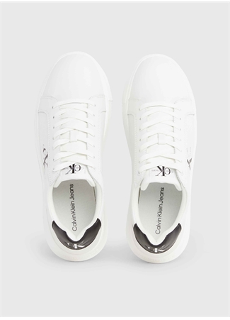 Calvin Klein Beyaz - Siyah Erkek Deri Sneaker CHUNKY CUPSOLE MONO LTH_2