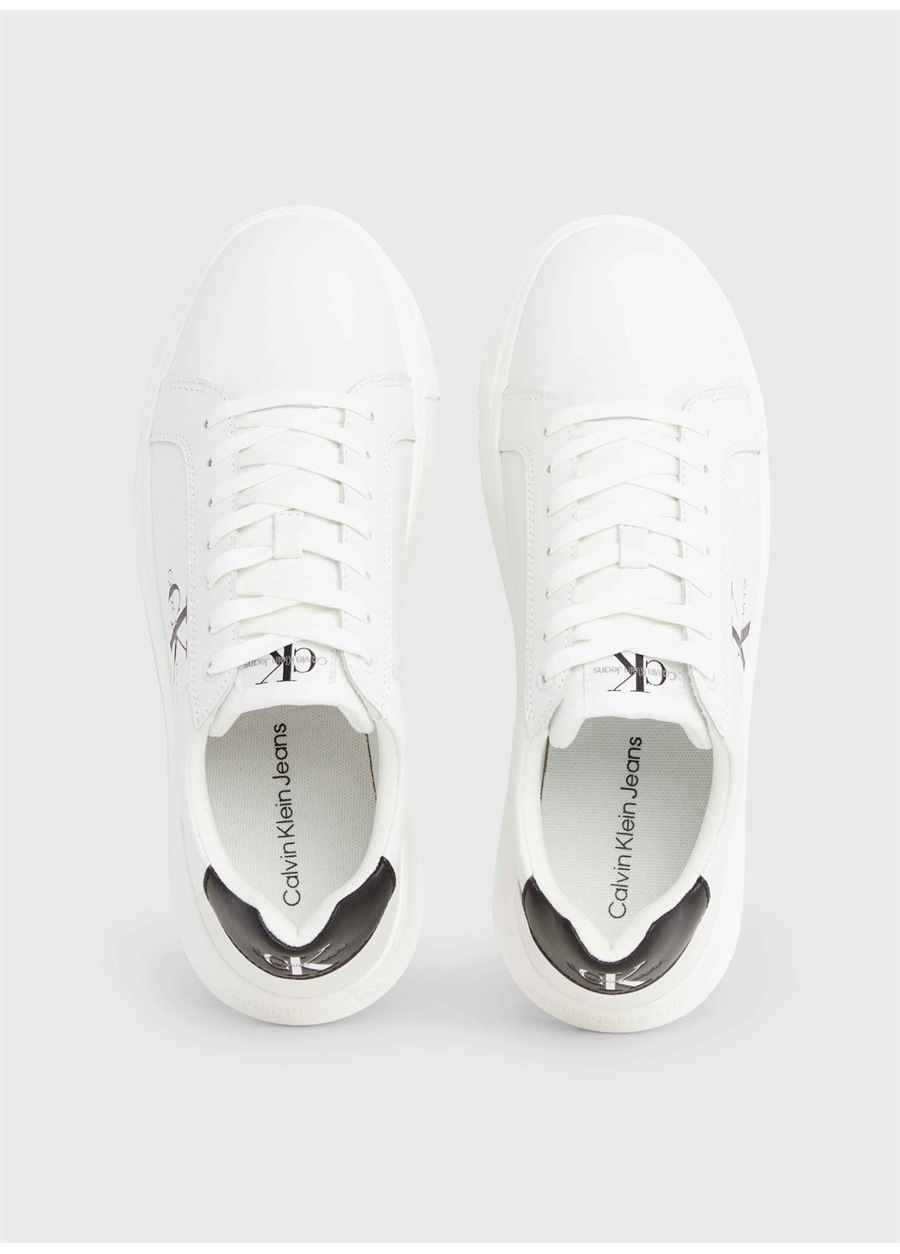 Calvin Klein Beyaz - Siyah Erkek Deri Sneaker CHUNKY CUPSOLE MONO LTH_2