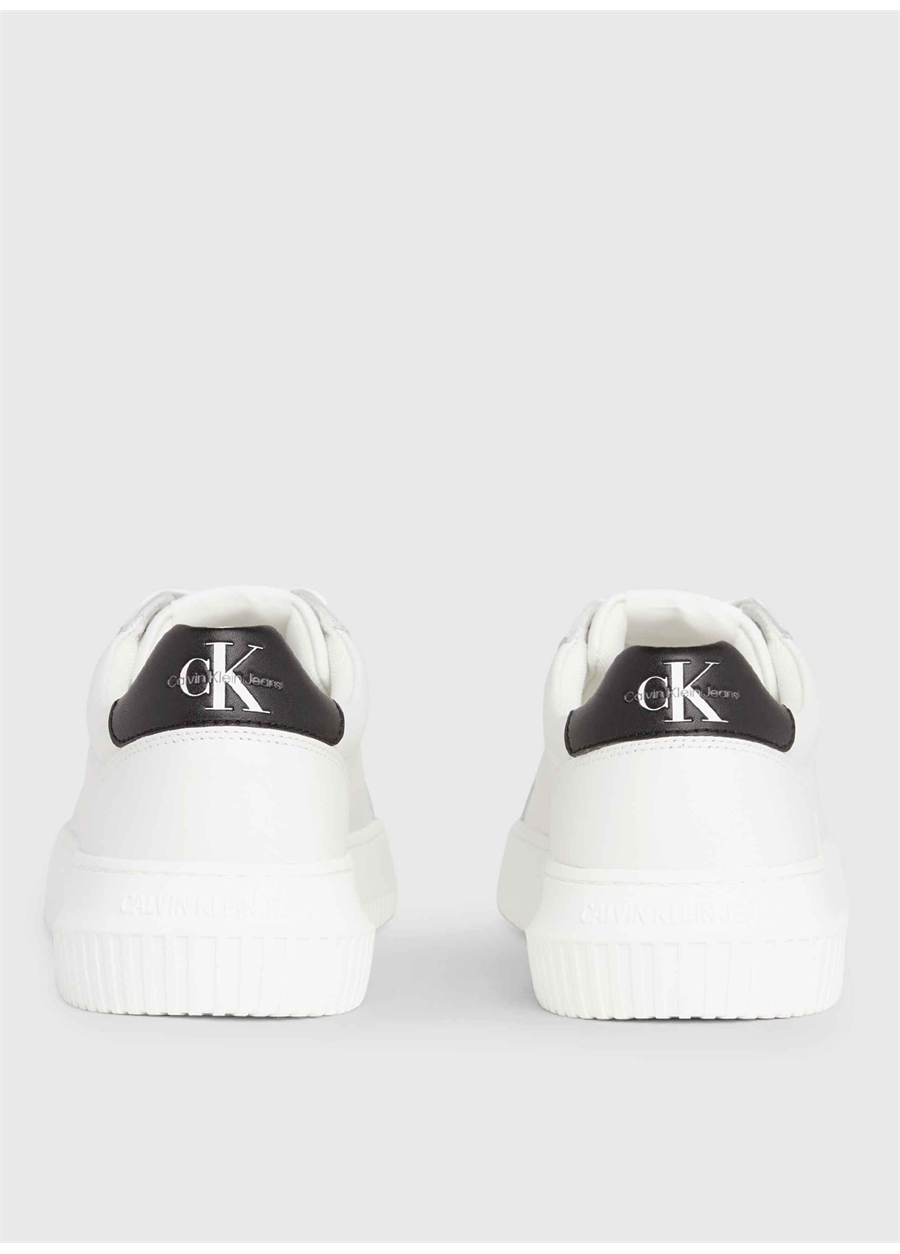 Calvin Klein Beyaz - Siyah Erkek Deri Sneaker CHUNKY CUPSOLE MONO LTH_3