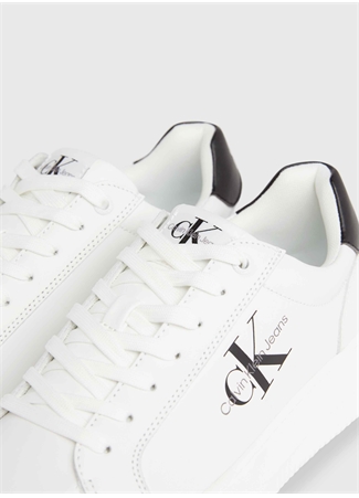 Calvin Klein Beyaz - Siyah Erkek Deri Sneaker CHUNKY CUPSOLE MONO LTH_5