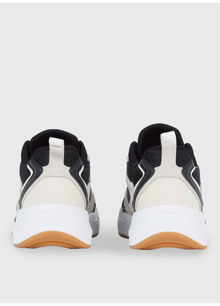 Calvin Klein Siyah - Ekru Erkek Deri Sneaker RETRO TENNIS SU-MESH_3