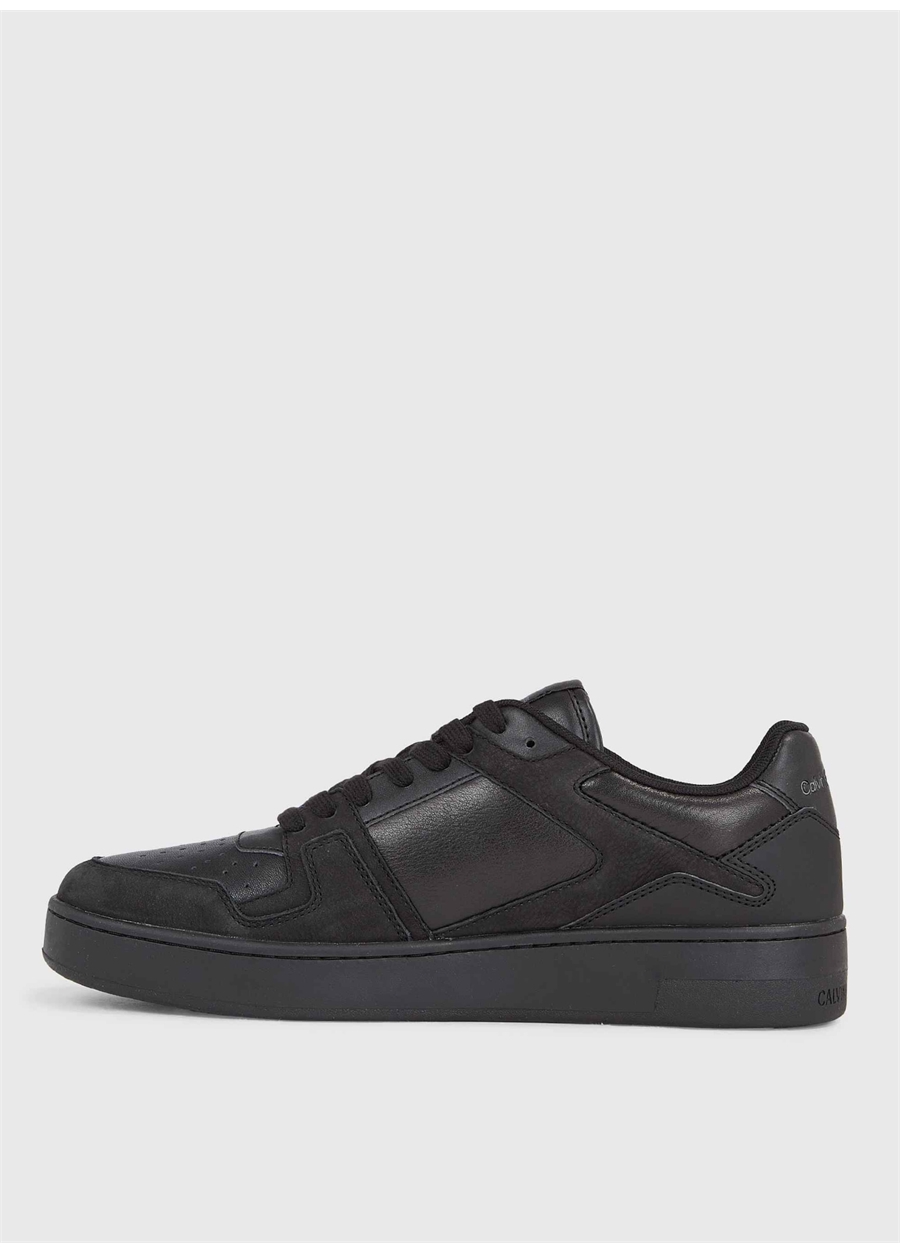 Calvin Klein Siyah Erkek Deri Sneaker BASKET CUPSOLE LOW LTH ML FAD_1