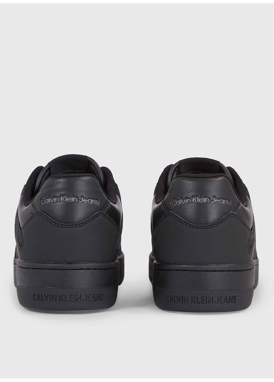 Calvin Klein Siyah Erkek Deri Sneaker BASKET CUPSOLE LOW LTH ML FAD_4