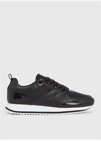 Calvin Klein Siyah Erkek Deri Sneaker LOW TOP LACE UP JAQ MONO_0