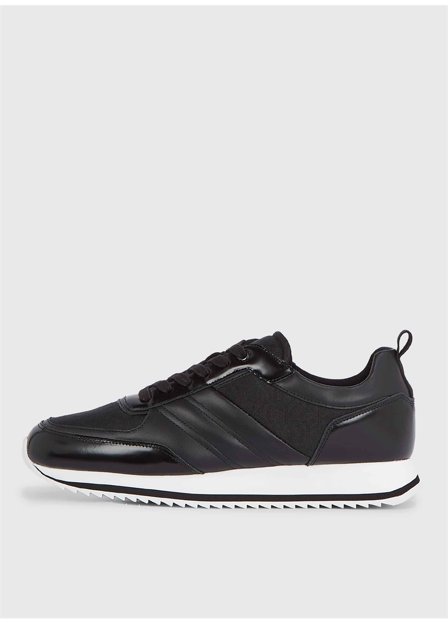 Calvin Klein Siyah Erkek Deri Sneaker LOW TOP LACE UP JAQ MONO_1