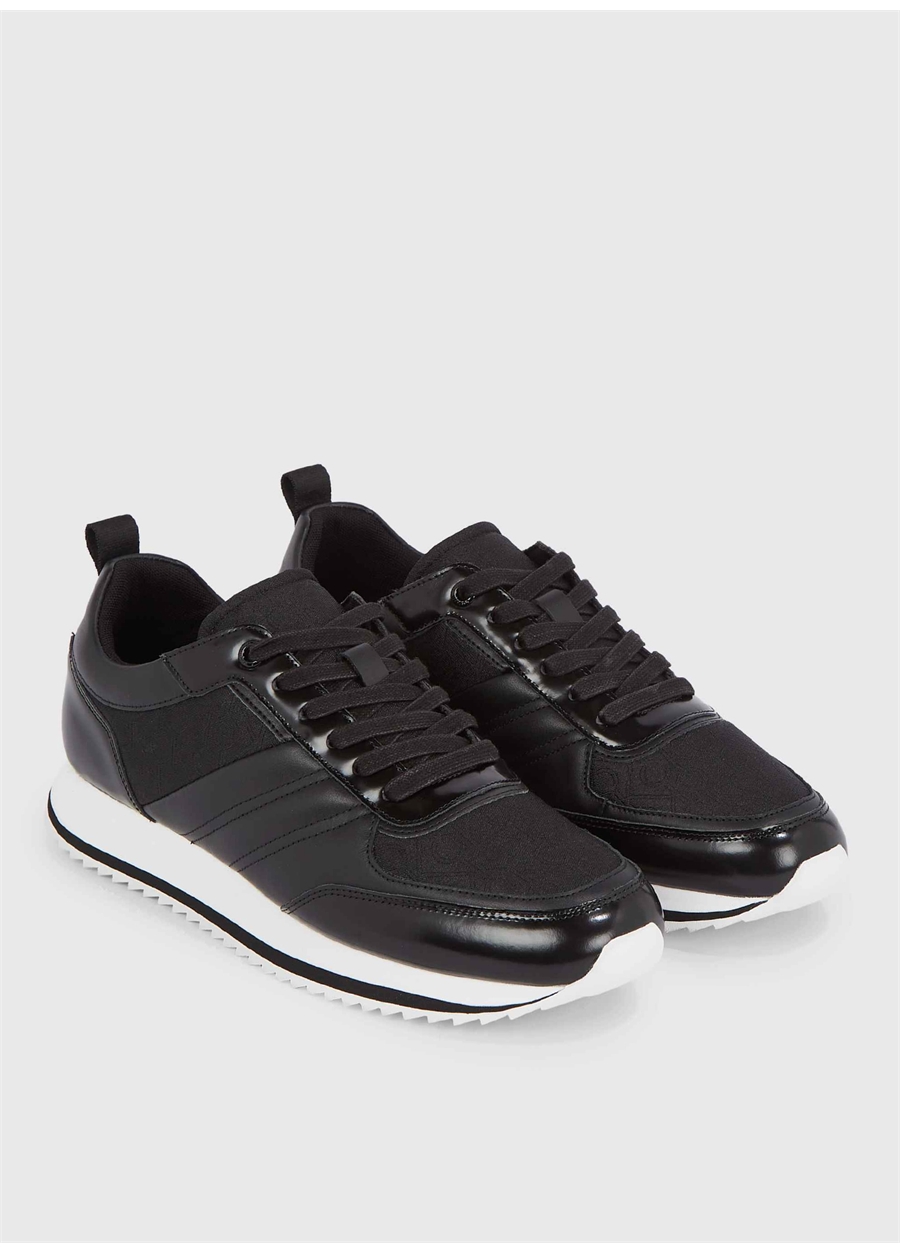 Calvin Klein Siyah Erkek Deri Sneaker LOW TOP LACE UP JAQ MONO_2