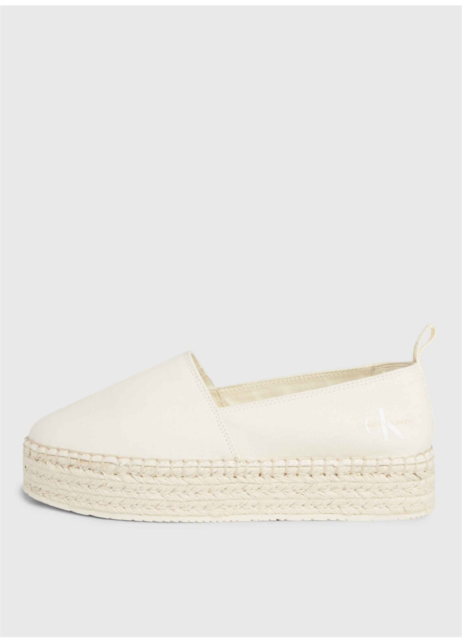 Calvin Klein Bej Kadın Pamuk Espadril YW0YW013780F9_1