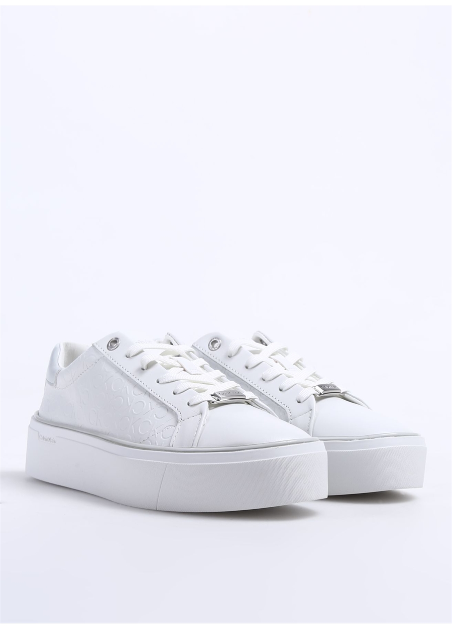 Calvin Klein Beyaz Kadın Deri Sneaker HW0HW018700K9_1