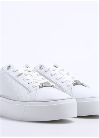 Calvin Klein Beyaz Kadın Deri Sneaker HW0HW018700K9_4