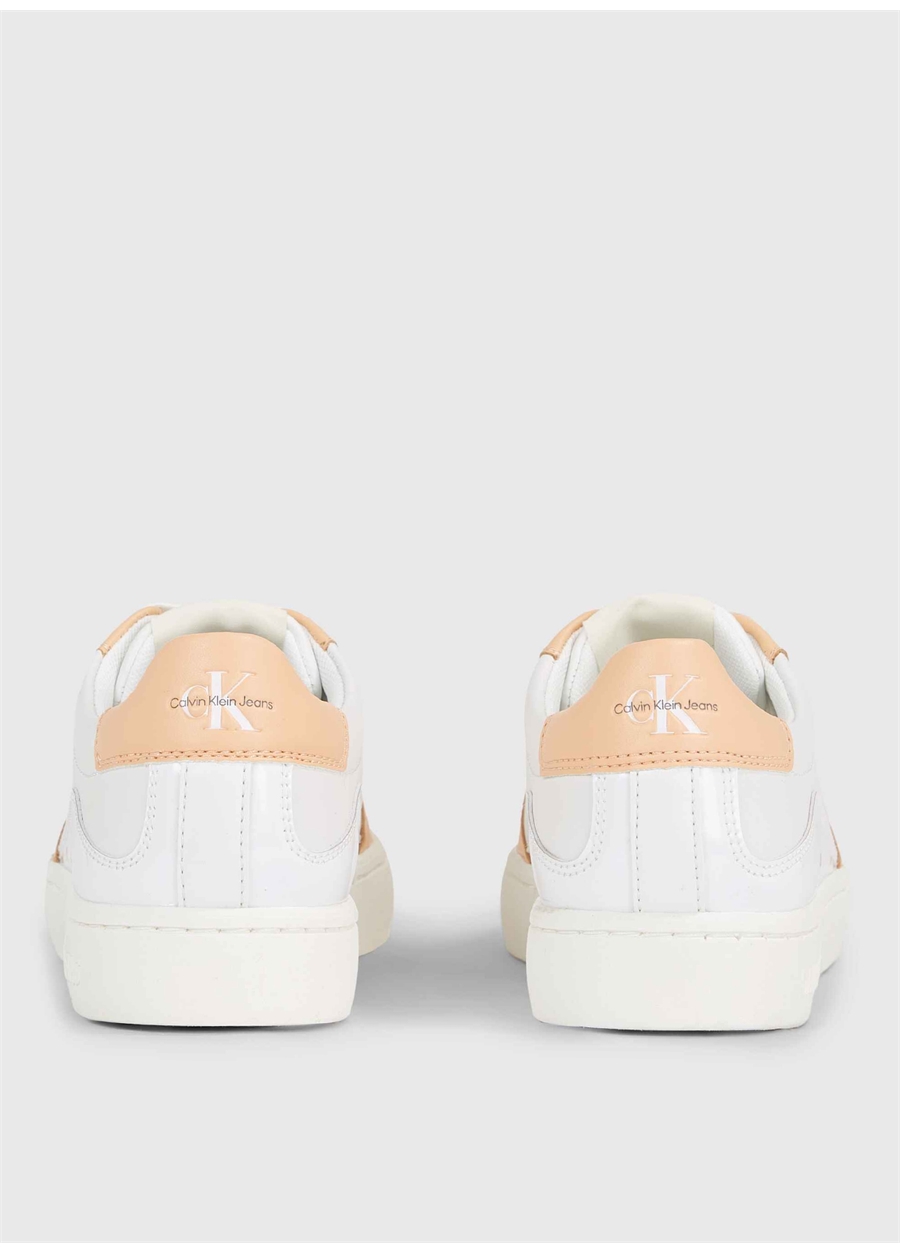 Calvin Klein Beyaz - Turuncu Kadın Deri Sneaker YW0YW0129602S_4