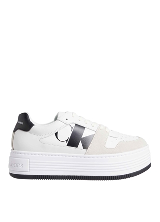 Calvin Klein Siyah - Beyaz Kadın Deri Sneaker YW0YW0130801W