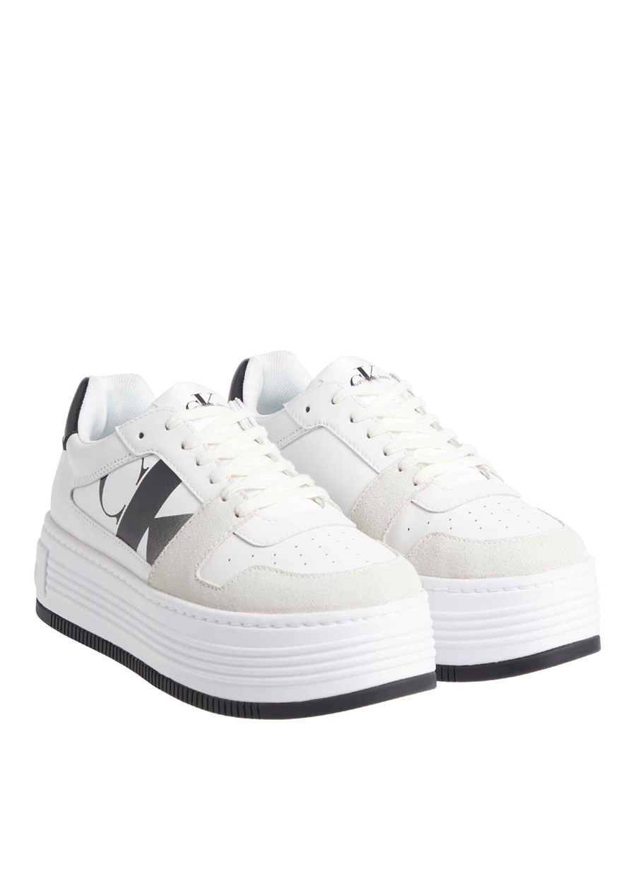 Calvin Klein Siyah - Beyaz Kadın Deri Sneaker YW0YW0130801W_1