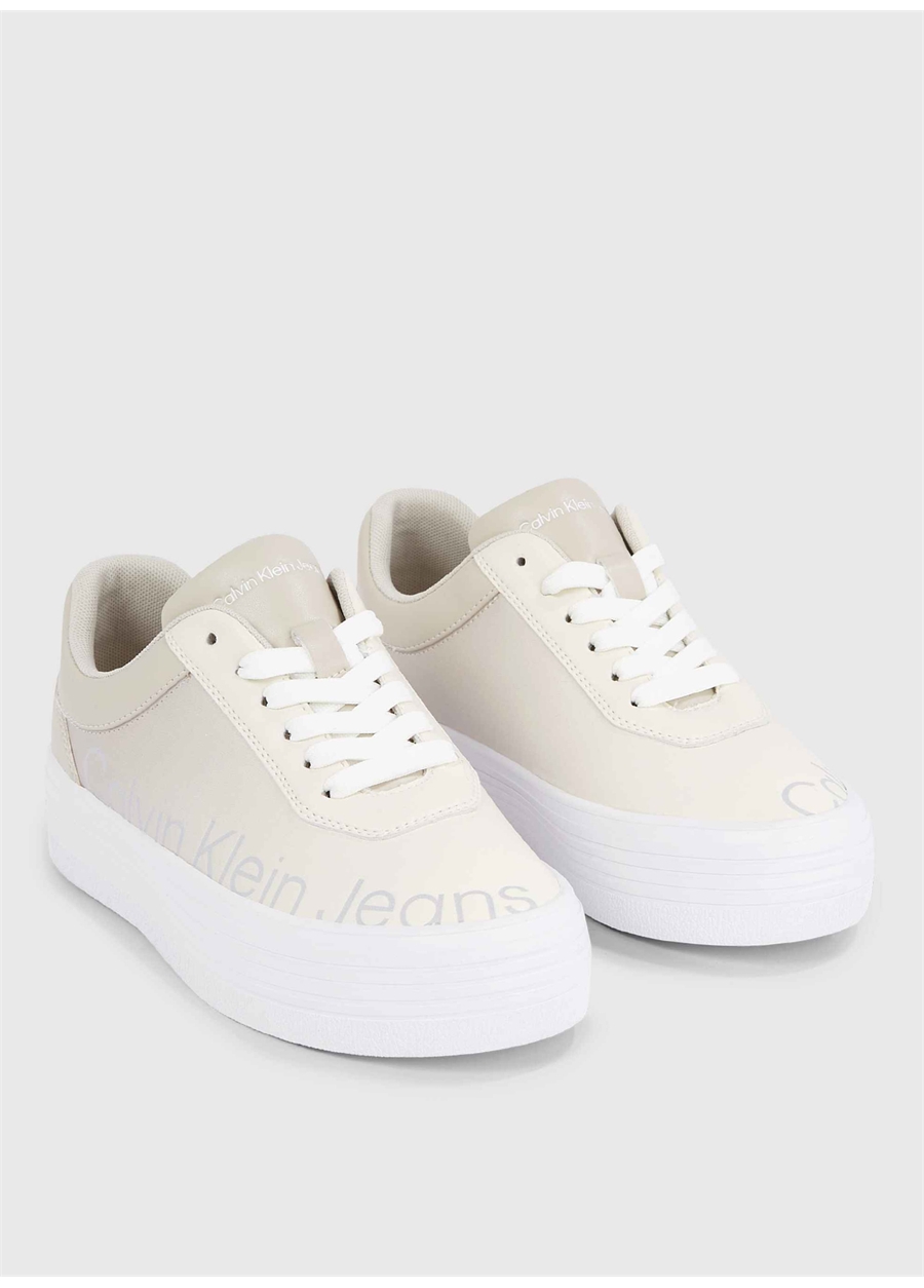 Calvin Klein Bej Kadın Deri Sneaker YW0YW012930GH_2