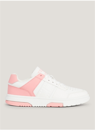 Tommy Hilfiger Beyaz - Pembe Kadın Deri Sneaker EN0EN02475TIC_0