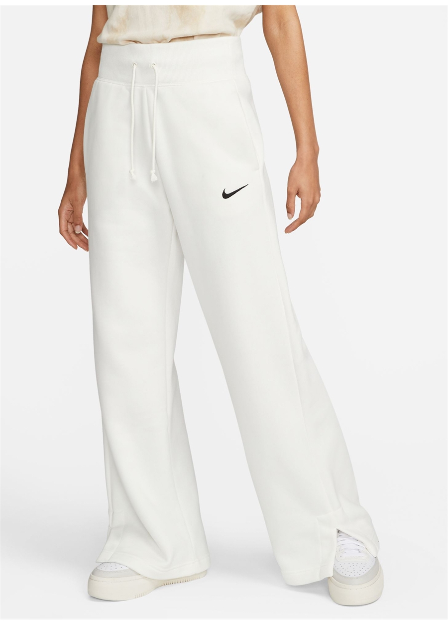 Nike Beyaz Kadın Geniş Fit Eşofman Altı DQ5615-133-W NSW PHNX FLC HR PANT W_1