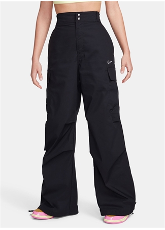 Nike Siyah Kadın Geniş Fit Eşofman Altı FV4969-010-W NSW WVN OS PANT HR SW_1