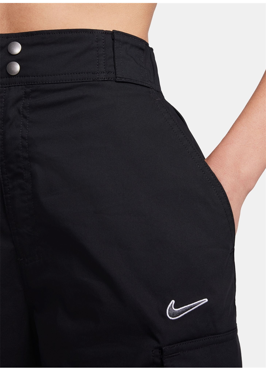 Nike Siyah Kadın Geniş Fit Eşofman Altı FV4969-010-W NSW WVN OS PANT HR SW_3