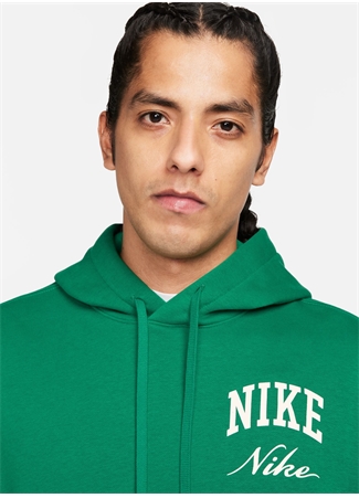 Nike Yeşil Erkek Kapüşon Yaka Baskılı Sweatshirt FN2634-365-M NK CLUB BB PO HDY STAC_2