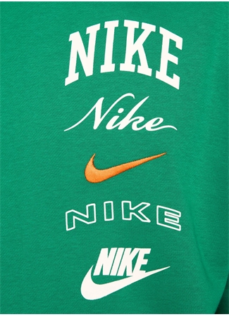 Nike Yeşil Erkek Kapüşon Yaka Baskılı Sweatshirt FN2634-365-M NK CLUB BB PO HDY STAC_5