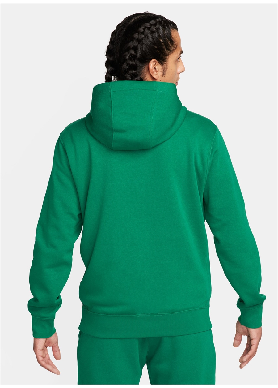 Nike Yeşil Erkek Kapüşon Yaka Baskılı Sweatshirt FN2634-365-M NK CLUB BB PO HDY STAC_6