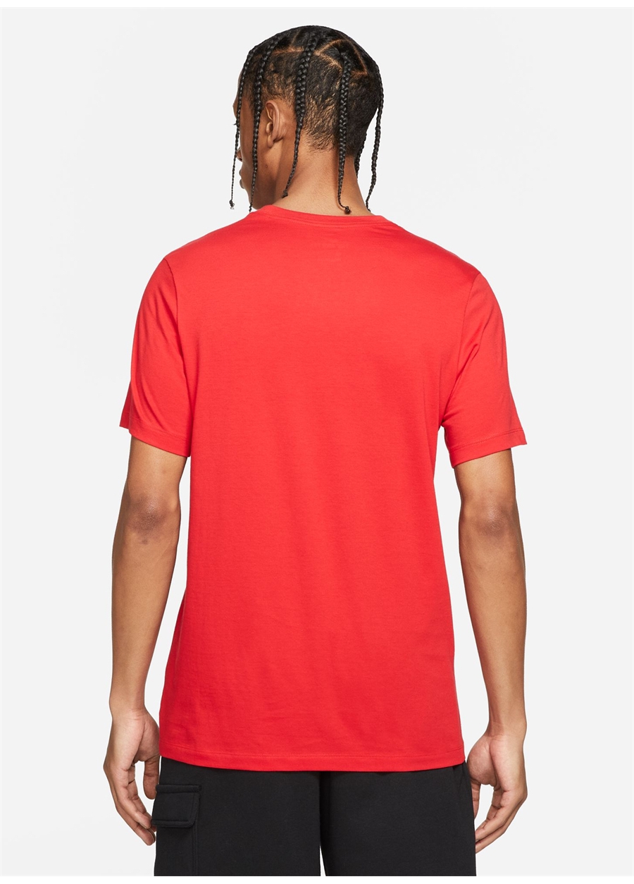 Nike Kırmızı Bisiklet Yaka Baskılı T-Shirt AR5004-657-M NSW TEE ICON FUTURA_3