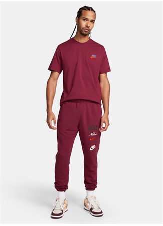 Nike Bordo Bisiklet Yaka T-Shirt FD1257-678-M NSW TEE CLUB+ LBR