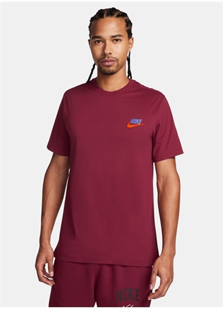 Nike Bordo Bisiklet Yaka T-Shirt FD1257-678-M NSW TEE CLUB+ LBR_2