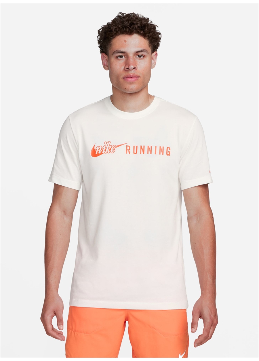 Nike Kırık Beyaz Erkek Bisiklet Yaka T-Shirt FQ3920-133-M NK DF TEE RUN ENERGY_0