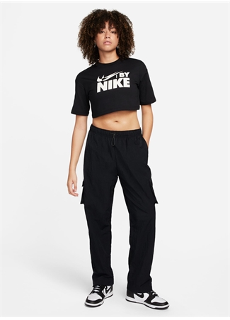 Nike Siyah Kadın Bisiklet Yaka T-Shirt FZ4635-010-W NSW CROP TEE GLS_1