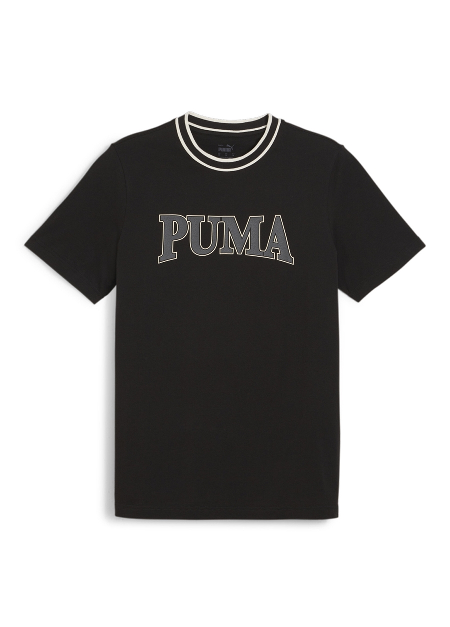 Puma 67896701 SQUAD Graphic Tee Siyah Erkek Bisiklet Yaka Regular Fit T-Shirt