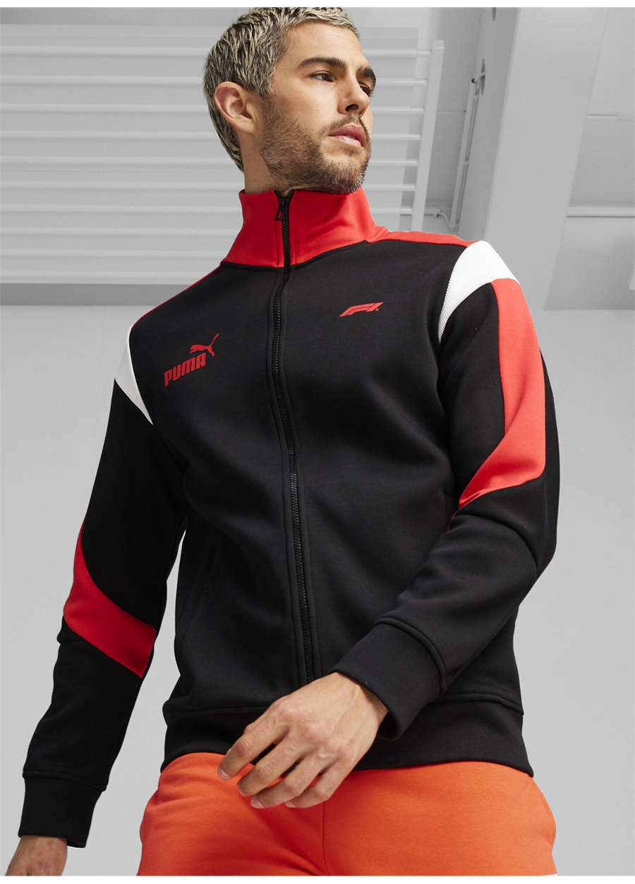 Puma 62566201 F1 MT7+ Track Jacket Siyah Erkek Dik Yaka Regular Fit Düz Zip Ceket_1