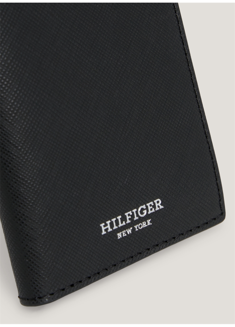 Tommy Hilfiger Siyah Erkek 8X10,6X1,5 Cm Deri Cüzdan TH SAFFIANO BIFOLD & ZIP_3