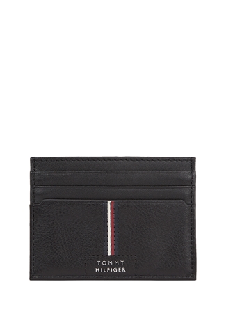 Tommy Hilfiger Siyah Erkek 10,3X7,6X1 Cm Deri Kartlık TH PREMIUM LEATHER CC HOLDER_0