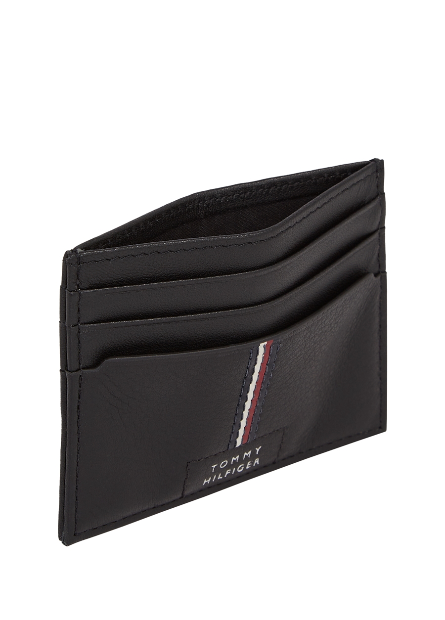 Tommy Hilfiger Siyah Erkek 10,3X7,6X1 Cm Deri Kartlık TH PREMIUM LEATHER CC HOLDER_2