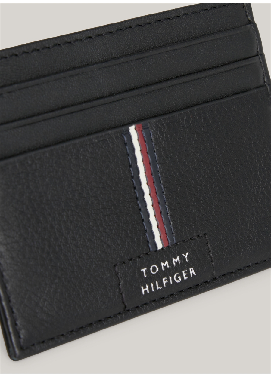 Tommy Hilfiger Siyah Erkek 10,3X7,6X1 Cm Deri Kartlık TH PREMIUM LEATHER CC HOLDER_3