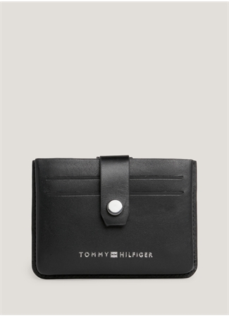 Tommy Hilfiger Siyah Erkek Deri Kartlık TH PREP MOLDED CC HOLDER