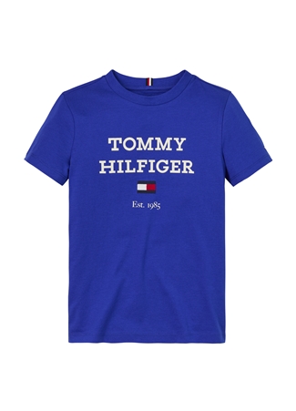 Tommy Hilfiger Baskılı Mavi Erkek T-Shirt TH LOGO TEE S/S_0