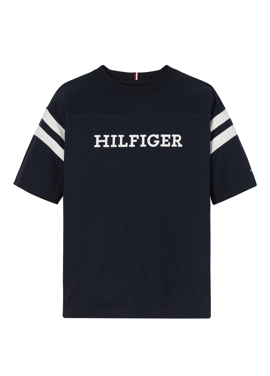 Tommy Hilfiger Baskılı Lacivert Erkek T-Shirt MONOTYPE VARSITY TEE S/S