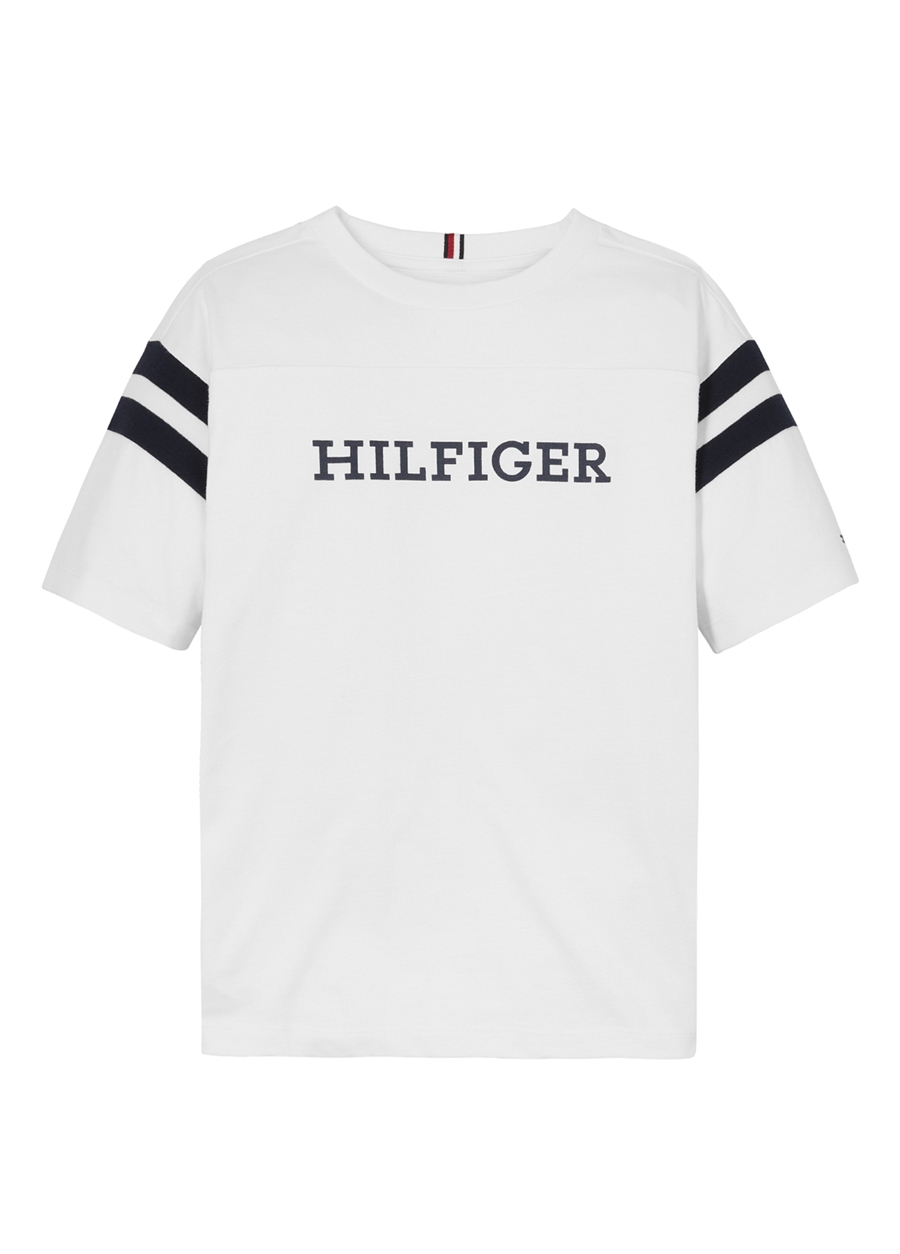 Tommy Hilfiger Baskılı Beyaz Erkek T-Shirt MONOTYPE VARSITY TEE S/S